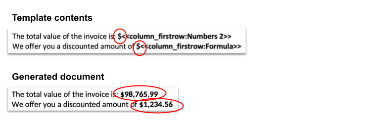 Format numbers – DocuGen help center